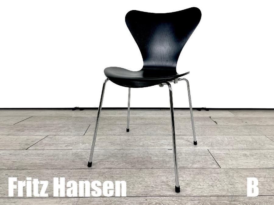 B)Fritz Hansen/フリッツハンセン　セブンチェア　ラッカーブラック　北欧　ヤコブセン
                        セブンチェア
                                    中古
            