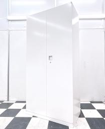 【大量入荷】【エレベーターでの搬入も楽チン！】オカムラ（okamura）レクトラインシリーズ　両開き書庫　高さ1800㎜　■色：ホワイト　シリンダー錠