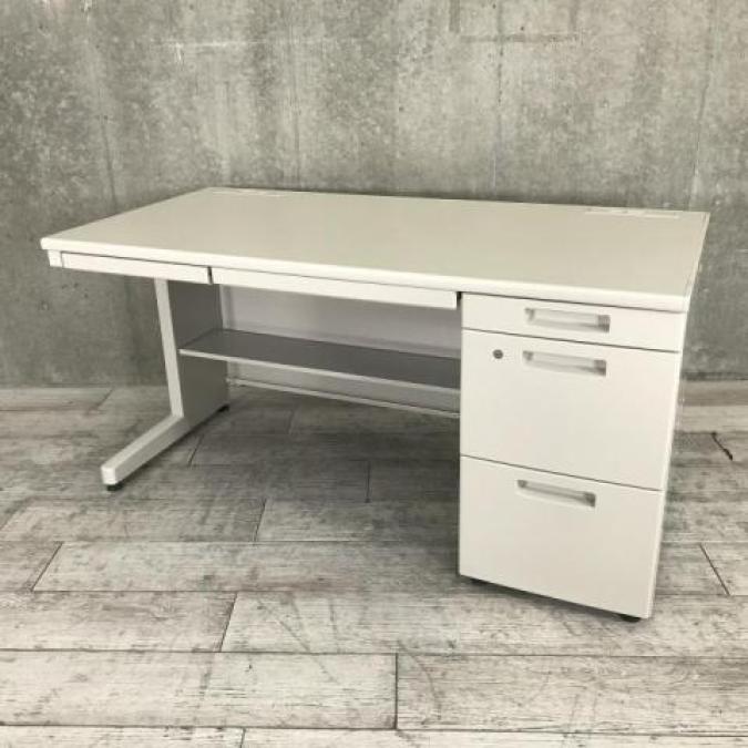 【中古では珍しいサイズ感！】　■コクヨ　片袖机　ニューグレー　1400　3段分収納
                        新BSシリーズ
                                    中古
            