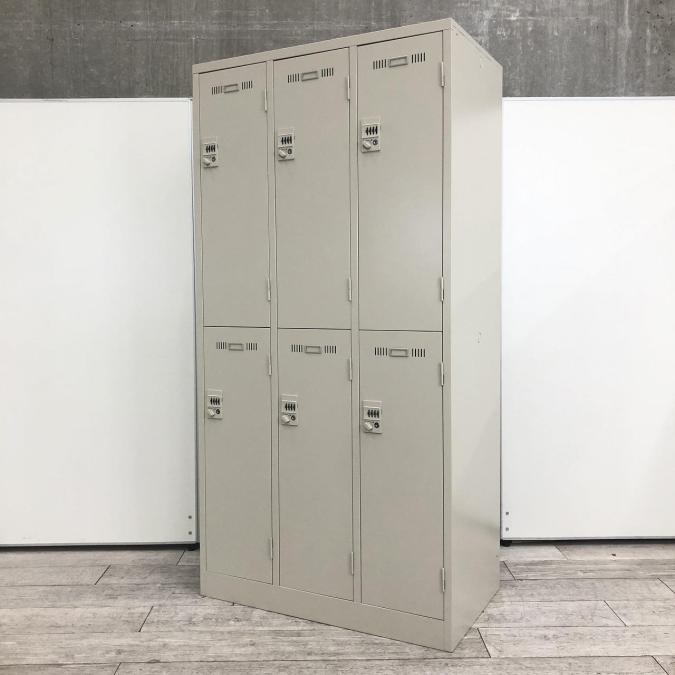 【ダイヤル錠でカギ不要のキーレスタイプロッカー！】■生興製　　6人用ロッカー　2段3列タイプ　■ダイヤル式　
■ニューグレー
                        その他シリーズ
                                    中古
            