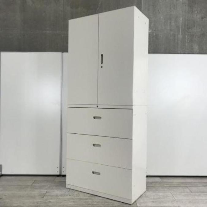 【在庫入替セール品】【定価約18万円】【ロット入荷！！】【人気の上下書庫セットの入荷です！！】■クロガネ製　上下書庫セット　両開き書庫＋３段ラテラル
                        その他シリーズ
                                    中古
            