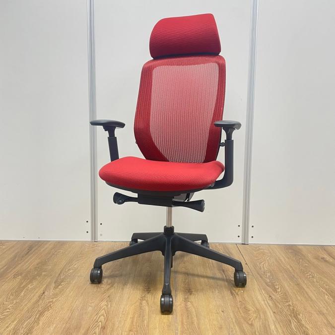 オカムラ製　人気のシルフィーシリーズ　レッドカラー　アジャストアーム※可動肘　樹脂脚　ヘッドレスト　肘付きハイバックチェア！！
                        シルフィー
                                    中古
            