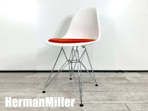 HermanMiller/ハーマンミラー　vitra　イームズ サイドシェルチェア ワイヤーベース　エッフェルベース　DSR　ホワイトｘオレンジ