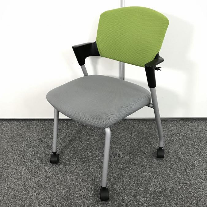 【しっかりクッションでお尻をサポート！】■コクヨ製　プロッティチェア　背：グリーン／座：グレー　肘付　キャスター付【KOKUYO　Protty】
                        プロッティチェア
                                    中古
            