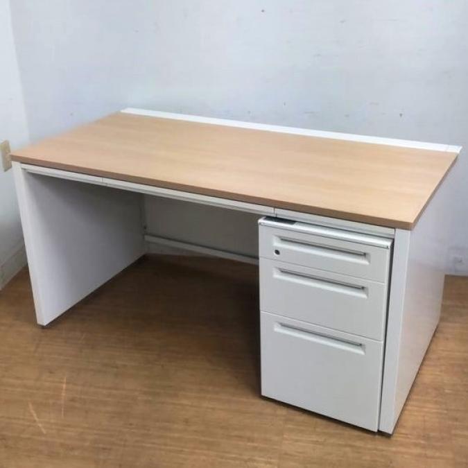 片袖机 オカムラ アドバンス 平机＋3段ワゴンセット W1200×D700×H720