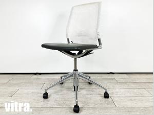 vitra/ヴィトラ　MEDA/メダ キャスターチェア　アームレス　ブラック本革シートXホワイトメッシュバック　hhstyle