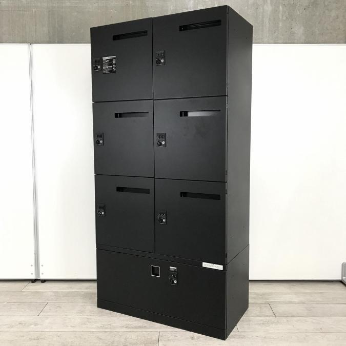 【在庫入替セール品！（本在庫限定価格）】■高品質でスタイリッシュなデザイン！　■オカムラ製　6人用メールロッカー　収納引出し付　ダイヤル錠タイプ　☆いま流行りのブラックカラー！
                        レクトラインロッカー
                                    中古
            