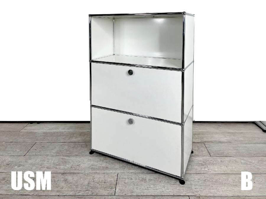 B)USMハラー　1列3段キャビネット　ピュアホワイト　D350　OPDDEX
                        USMハラー キャビネット
                                    中古
            