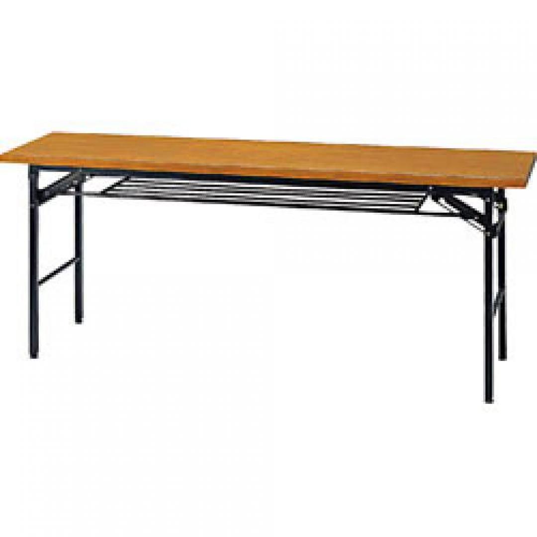 ■折りたたみテーブル　■カラー：チーク(木目)　■サイズ：幅1800奥行き450高さ700
                                    新品
            