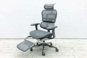 【キャンペーン対象外商品/試座不可】【状態良好！まさかの未使用品！！】【ラ、ライトグレーだとぉ！？】最高級の座り心地！オットマン付き、各種調整機能によりゆったり座れます！【OI】【外部倉庫在庫品（店頭在庫無）】