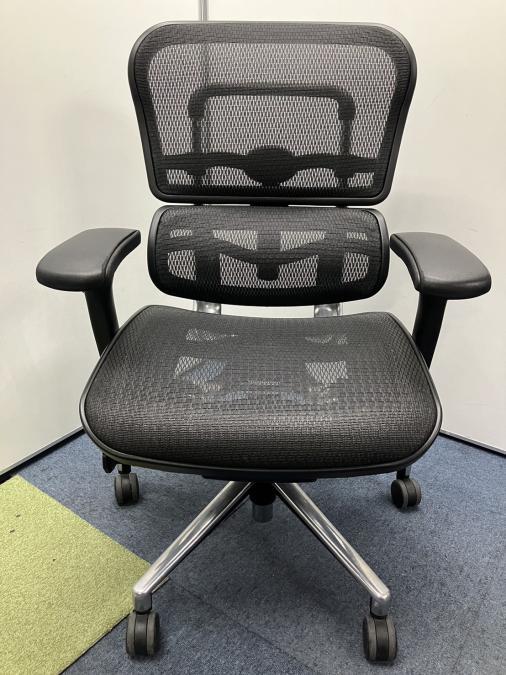 【美品】中古☆エルゴヒューマンベーシック ハイバックエラストメリックメッシュ 黒 中古】ベーシック Ergohuman/エルゴヒューマン 肘付ハイバック