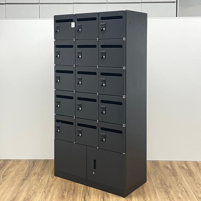 【関西倉庫在庫】イトーキ製　エスキャビネットシリーズ　ブラックカラー　15人用ロッカー(ダイヤル) ＋ 両開き書庫(シリンダー)！！※非常は解除キーは付属しておりません。
                        エスキャビネット
                                    中古
            