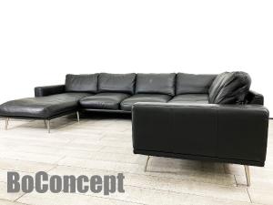 BoConcept/ボーコンセプト 　CARLTON / カールトン コーナーソファ レスティングユニット付　ブラックレザー　北欧　カウチソファ