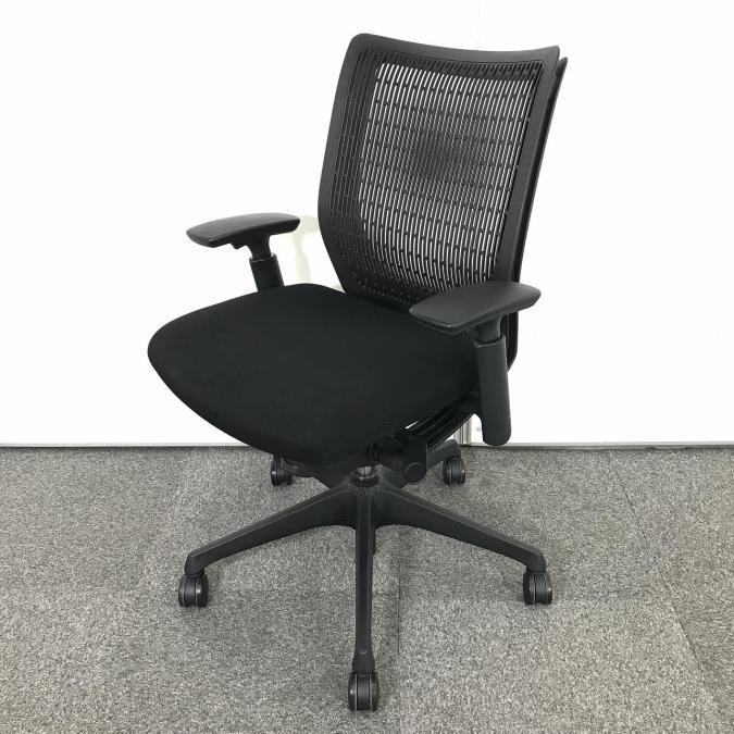 卸し売り購入 中古】ヴィスコンテチェア オカムラ/okamura 肘付ローバック デスクチェア