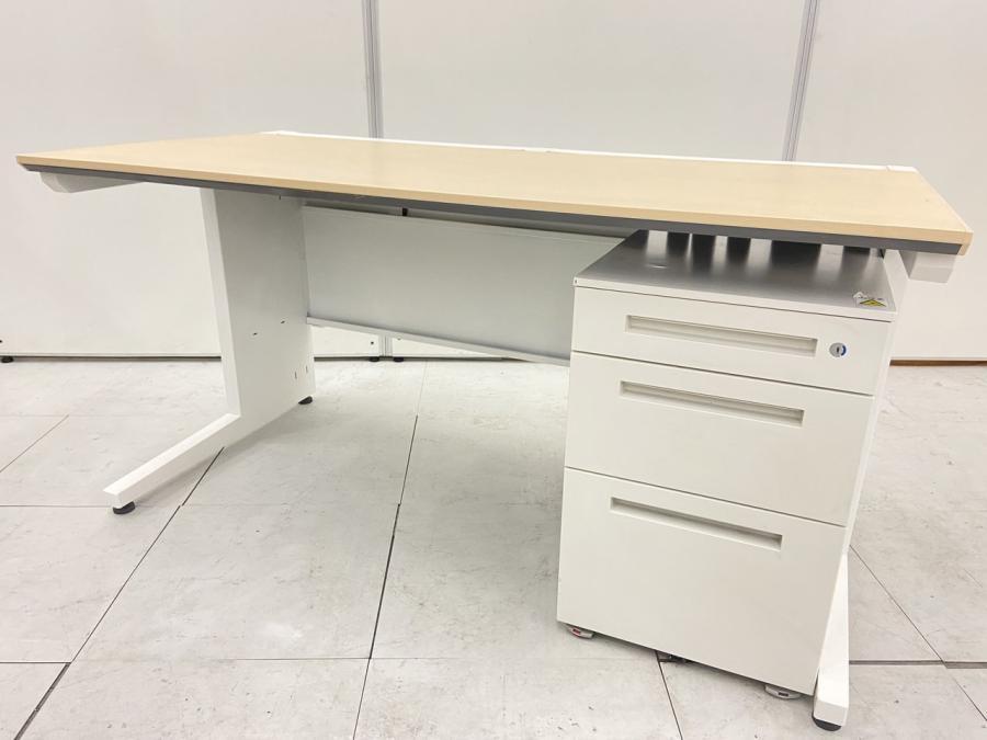 【横幅1400サイズ！】【平デスク＋3段ワゴンセット！】コクヨ/is/ナチュラル
                        iSシリーズ
                                    中古
            