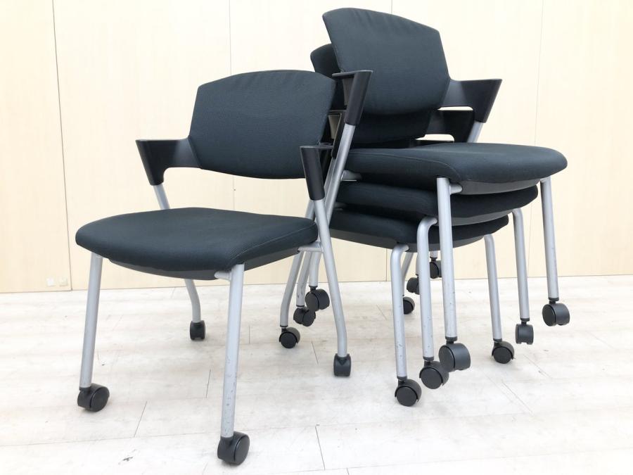 4脚1セット！定番スタッキングチェア！人気定番商品入荷！
■コクヨ/プロッティ/ブラック/オススメ(おすすめ) /人気商品【弊社使用欄：A00977577】
                        プロッティチェア
                                    中古
            