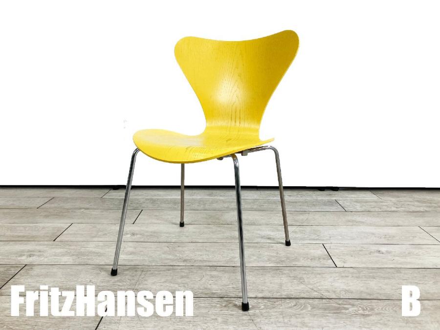 B)Fritz Hansen/フリッツハンセン　セブンチェア　イエロー　カラードアッシュ　北欧　ヤコブセン
                        セブンチェア
                                    中古
            