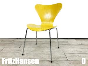 D)Fritz Hansen/フリッツハンセン　セブンチェア　イエロー　カラードアッシュ　北欧　ヤコブセン