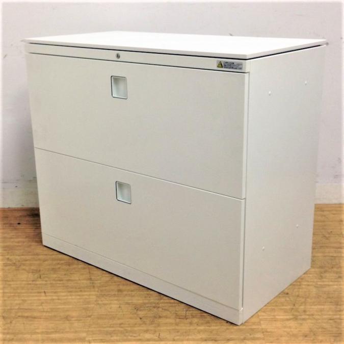 【2台限定】2段ラテラル書庫　オカムラ　レクトライン　ホワイト天板　鍵付き　シリンダー錠　窓下の収納にうってつけの仕様
                        レクトライン
                                    中古
            