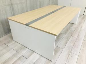 4名～6名用のワークスペースがこれ一つで作れます！温かみのあるナチュラルウッドカラー！W2400㎜【倉庫在庫品】