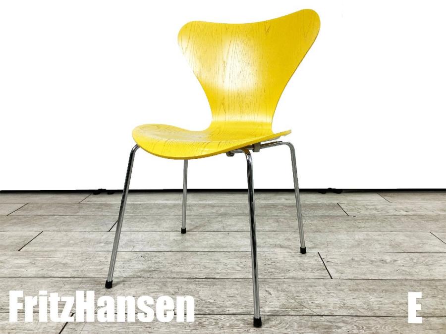 E)Fritz Hansen/フリッツハンセン　セブンチェア　イエロー　カラードアッシュ　北欧　ヤコブセン
                        セブンチェア
                                    中古
            