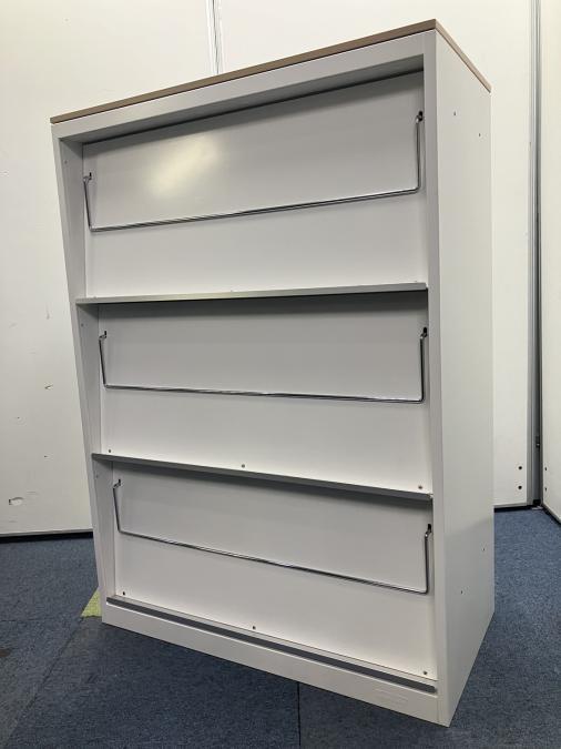 【レア商品！】■オカムラ　レクトライン　ホワイト　雑誌棚　木目天板　　雑誌架
                        レクトライン
                                    中古
            