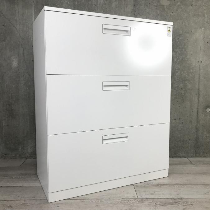 tak④コクヨ製　エディアシリーズ　 書庫 ラテラルキャビネット3段 組立設置込】コクヨ エディア ラテラル 3段 下置き ベースあり