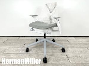 【2021年製】HermanMiller/ハーマンミラー　セイルチェア　スタジオホワイトｘフェザーグレー（グレー系）　前傾機能付き ASIYA23HA