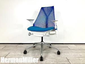 HermanMiller/ハーマンミラー　セイルチェア 肘付　前傾機能付き　ベリーブルー　ポリッシュベース