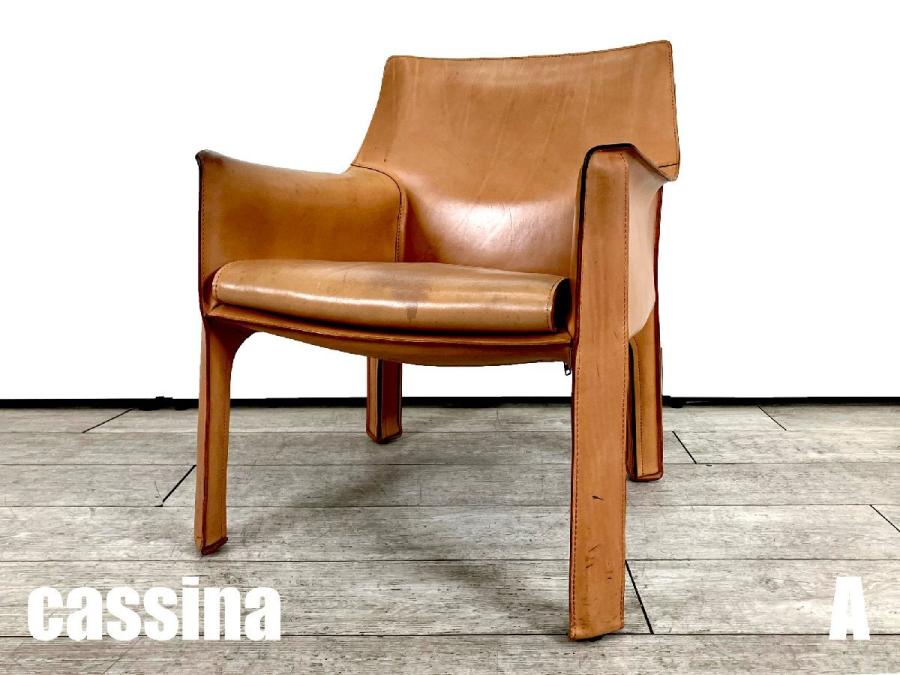A)cassina/カッシーナ　414 CAB LOUNGE / キャブ ラウンジアームチェア　マリオベリーニ　本革
                        その他シリーズ
                                    中古
            