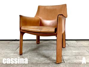 A)cassina/カッシーナ　414 CAB LOUNGE / キャブ ラウンジアームチェア　マリオベリーニ　本革