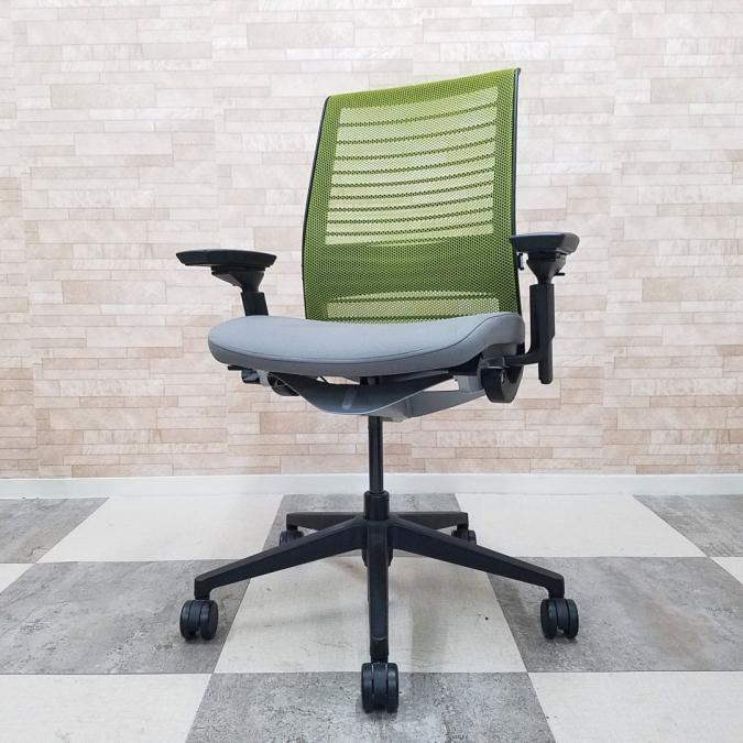 【オシャレなデザイン性と快適な座り心地！在宅ワークスにもおすすめです！】■スチールケース　シンク2　肘付ハイバック　■座面グレー×背面グリーン×シェル・脚ブラック　■ランバーサポート付　■可動肘　■メッシュ
                        シンクチェア（2015年以降モデル）
                                    中古
            