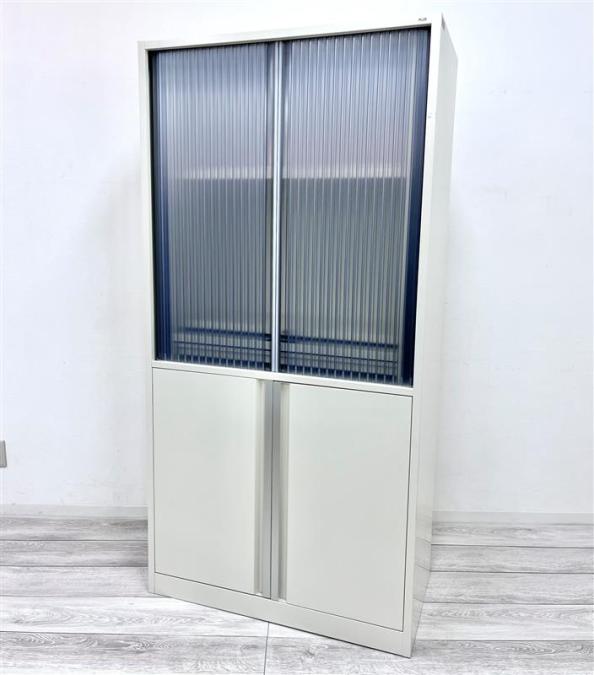 【定価17万円】【収納場所の分かりやすいスモークカラーのシャッター扉のキッチンキャビネット】■プラス　BK-950　 ホワイト
                        その他シリーズ
                                    中古
            