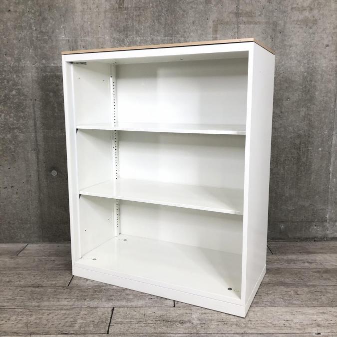 【よく使う資料やカタログ等の収納にオススメのオープン書庫！棚板は高さの調節が可能！】■オカムラ(okamura)製　レクトライン　ローキャビネット　オープン書庫　■本体：ホワイト　天板：ナチュラル調
                        レクトライン
                                    中古
            