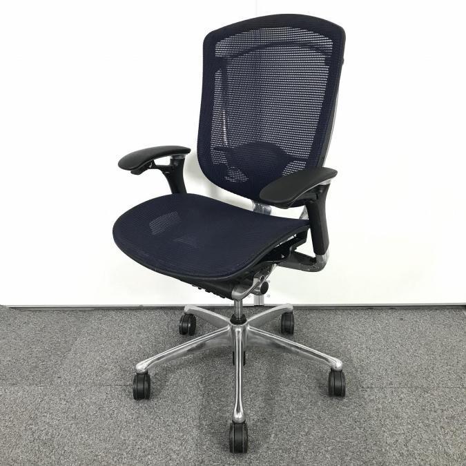 【在庫入れ替え】【世界で認められた革新的タスクチェア！人間工学に基づいた快適な座り心地を実現！】■オカムラ（okamura）製　コンテッサ (Contessa)　ハイバック肘付き　■ダークブルー　■可動肘　■背/座面メッシュ　■ランバー付
                        コンテッサチェア
                                    中古
            