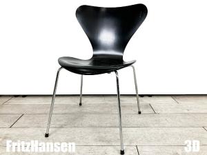 ３D）Fritz Hansen/フリッツハンセン　セブンチェア　ラッカーブラック　北欧　ヤコブセン