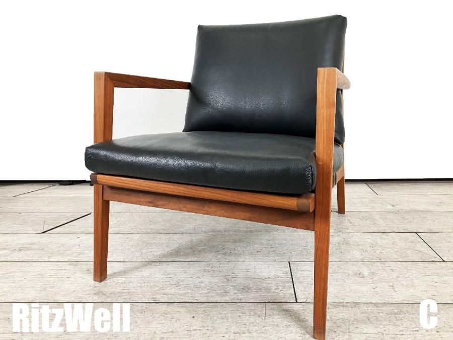 C)Ritzwell / リッツウェル　BLAVA / ブラヴァ イージーチェア 　本革　ウォルナット
                        その他シリーズ
                                    中古
            