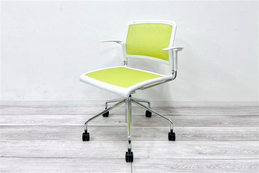 【在庫入替セール品】【定価4万円】【キャスター付きミーティングチェア入荷！】■プラス　UMチェア　■キャスター付き　座面メッシュ　ライトグリーン
                        UMチェア
                                    中古
            