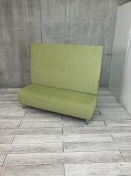 【背面が高いのでちょっとした目隠しとしても使用可能！】■パブリック社製　3人用ソファ　W1500mm　■背付き　肘無し　■グリーン【ABW商材】【関東倉庫在庫品】【弊社使用欄：A00987846】