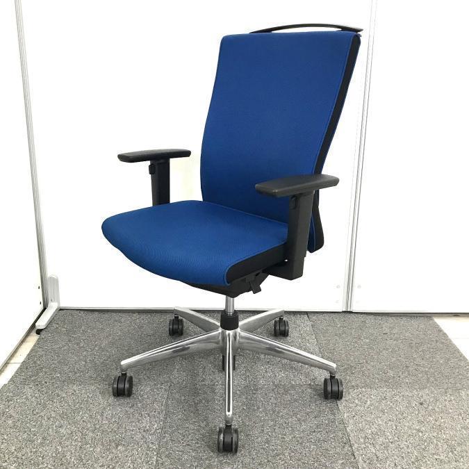 【在庫入替セール品！】☆最適な圧力で腰にフィットします！包み込まれるような快適な座り心地を実現！/オススメ(おすすめ) /人気商品【弊社使用欄：A00965674 】■コクヨ製　プントチェア　ブルー　可動肘　ハンガー付
                        プント
                                    中古
            