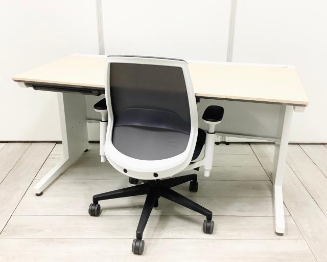 KOKUYO コクヨ 片袖机+回転チェアセット① SDP-TKN10LSAW 100×70×70 鍵付 2018年式 - オフィス用家具
