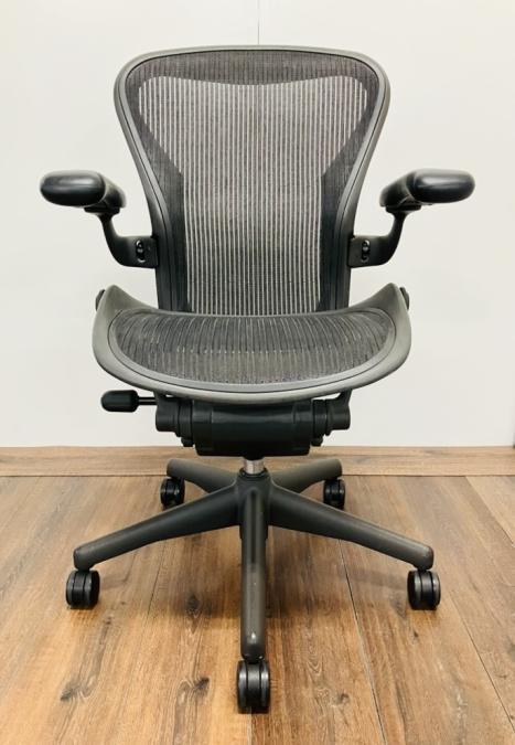 [送料込み]ハーマンミラーアーロンチェア(肘付ハイバックチェア) 中古】アーロンチェア Herman Miller/ハーマンミラー 肘付