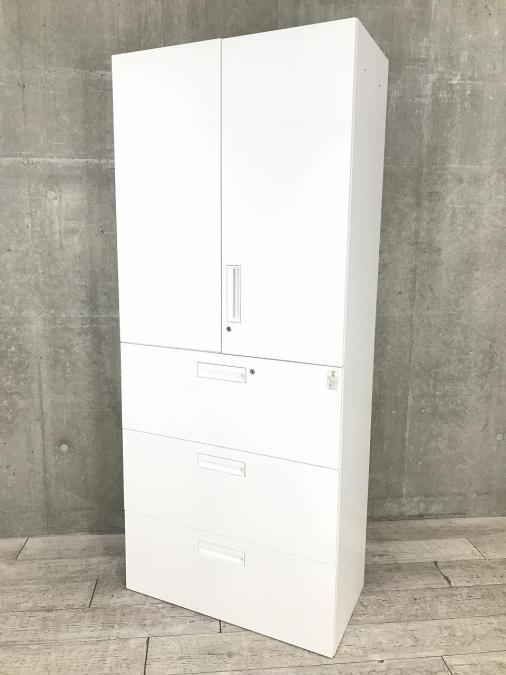 【在庫入替セール】※D400　定番シリーズ！収納量抜群！観音開き＋引き出しタイプのキャビネットセット！■コクヨ/エディア/ホワイト【A00959776】【A00959775】
                        エディア
                                    中古
            