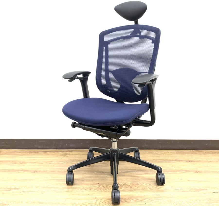 【うれしいヘッドレスト付！】オカムラ（okamura）コンテッサチェア　ヘッドレスト付き　■色：ネイビーブルー　ブラックフレーム　【倉庫在庫品】【TH】
                        コンテッサチェア
                                    中古
            