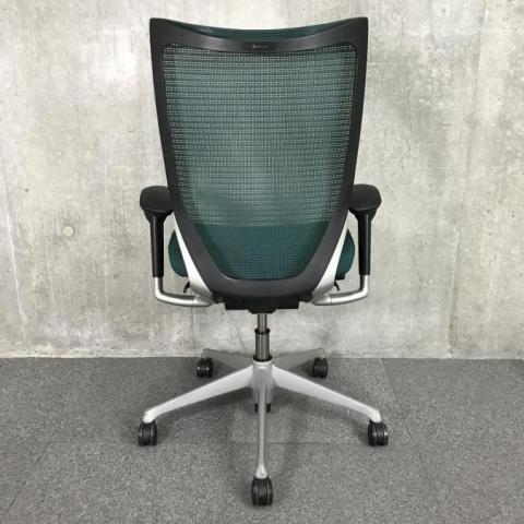 CP85DW FDF6 |オカムラ バロン チェア ハイバック 可動肘 背スタンダード・座クッション シルバー×ホワイト ライムグリーン 1脚（直送品）