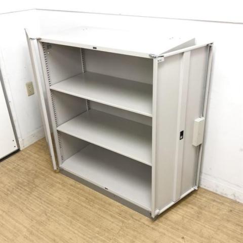 上下書庫セット 両開き/両開き ニューグレー イトーキ製シンラインTE色 鍵無し・作成