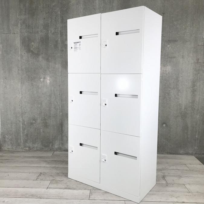 【フレキシブルな働き方に対応するメールロッカー！鍵の持ち運び要らずで便利に使えるダイヤル錠タイプが入荷！】　■オカムラ（Okamura）製　ピクスラインシリーズ　6人用パーソナルロッカー　■ホワイト　■メール投函口付　■ダイヤル錠
                        ピクスライン
                                    中古
            