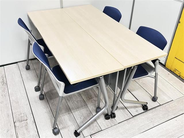okamura オカムラ 8184NY スタックテーブル W1800 D600 サイドフォールドテーブル 会議テーブル 作業台 プレゼン イベント  YH14145 中古オフィス家具 配送サイズ350