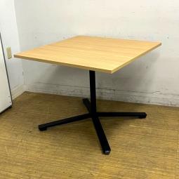 【在庫入替セール】角テーブル　コクヨ　DAYS OFFICE/デイズオフィス　friptop/フリップトップ　天板折りたたみ可能　天板：グレインドナチュラル　脚：ブラック（キャスター付き）