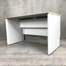 【希少！！人気の木目カラー入荷！】■イナバ（Inaba）　フレイシリーズ（Frei）　平デスク　W1200×Ｄ630×H720㎜　パネル脚タイプ　■天板：木目ナチュラル/パネル脚：ホワイト【入替セールにつき30%OFF！】